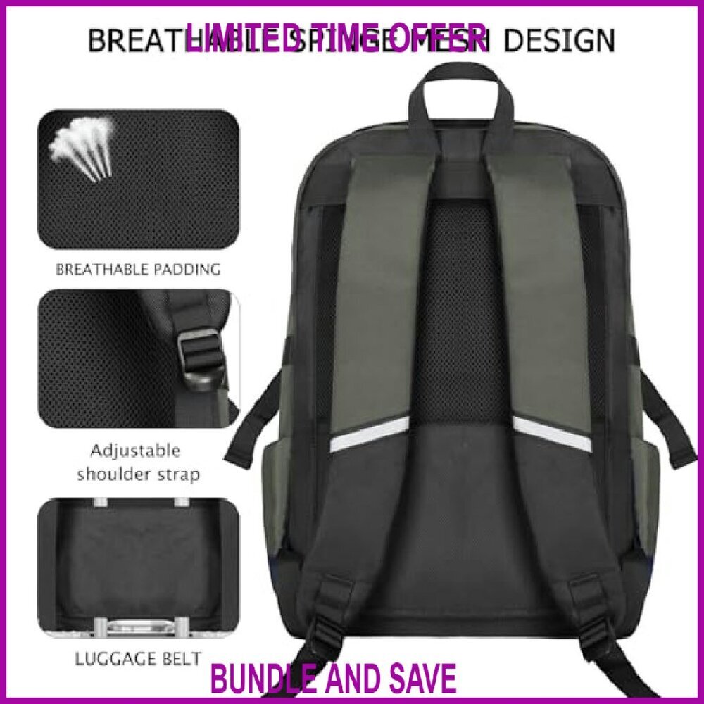 35L Travel Laptop Backpack, TSA-Approved, Water-Resistant, 15.6 Inch Compartment - Picture 7 of 8